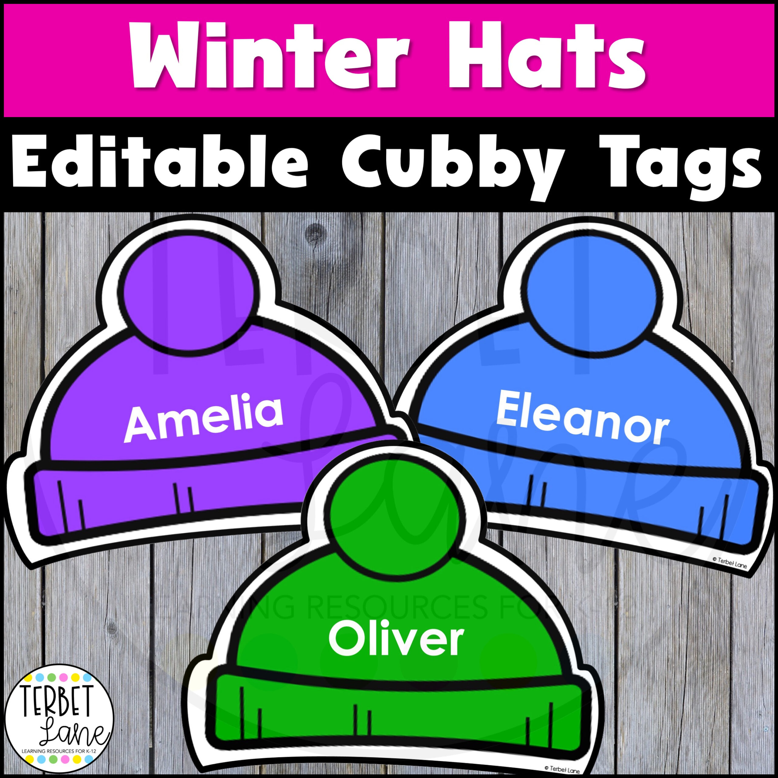 Editable Winter Hats Cubby Tags - Classful intended for Free Printable Winter Cubby Tags