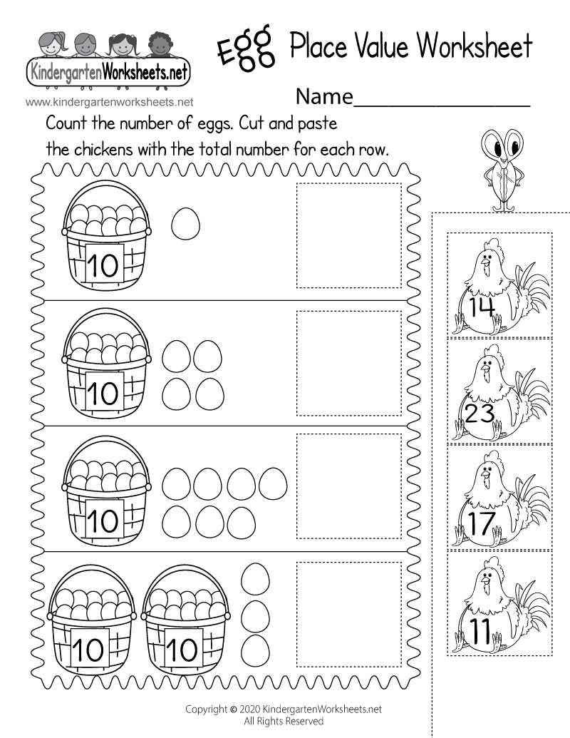 Egg Place Value Worksheet - Free Printable, Digital, &amp;amp; Pdf inside Printable Kindergarten Place Value Worksheets