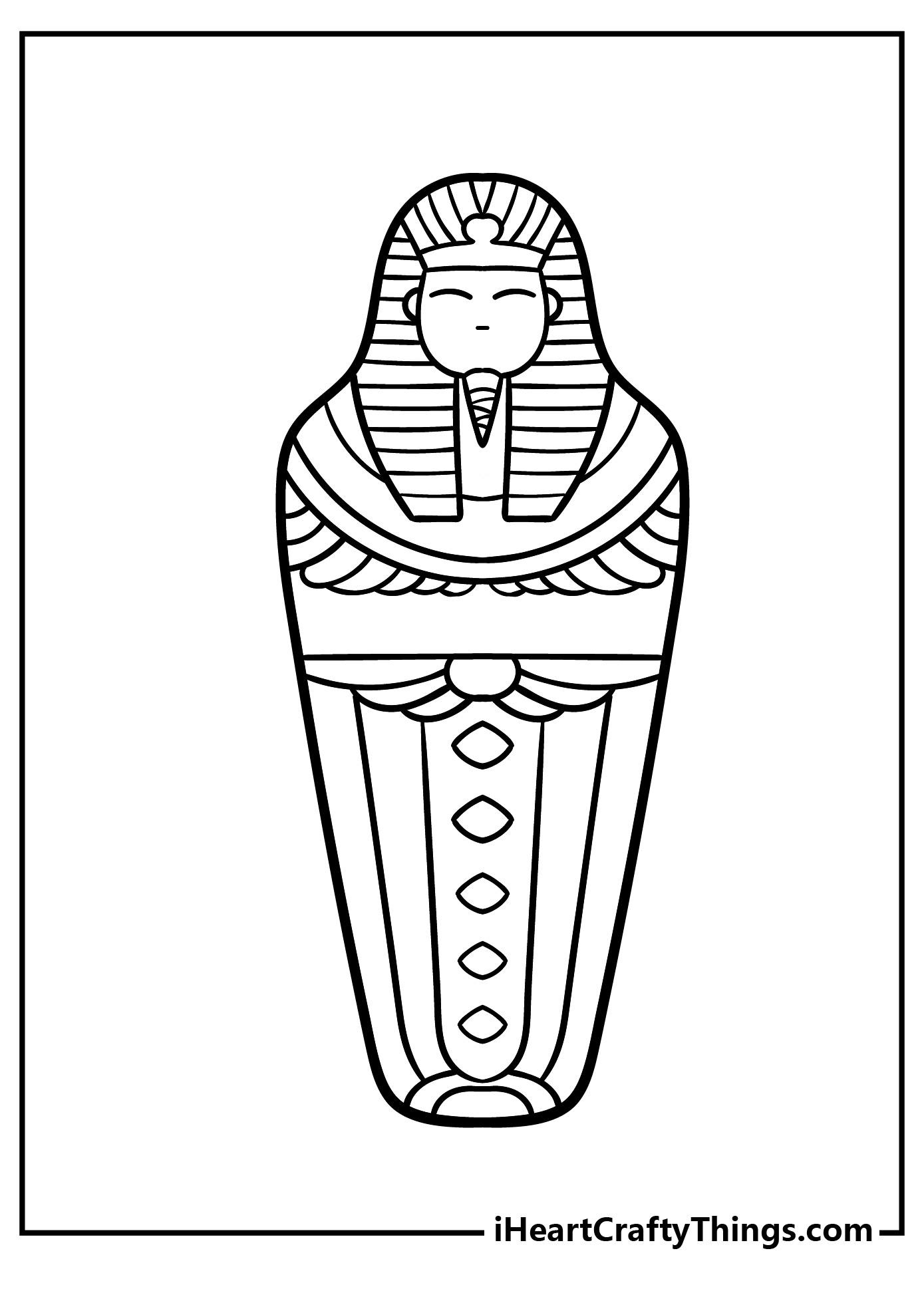 Egyptian Coloring Pages (100% Free Printables) throughout Sarcophagus Template Printable Free