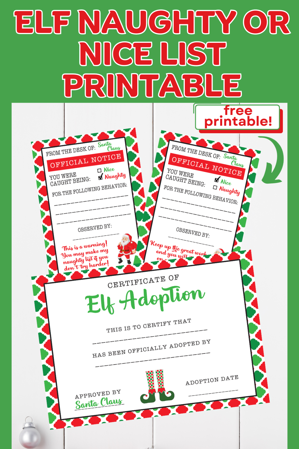 Elf Naughty Or Nice List Printable (Elf On The Shelf) - A Sparkle throughout Elf on the Shelf Naughty Or Nice List Free Printable