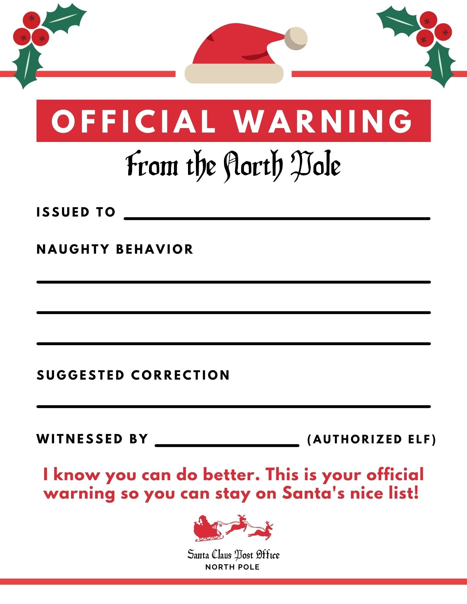 Elf On The Shelf Bad Behavior Letter Free Printable - Make Life Lovely intended for Elf Warning Letter Free Printable