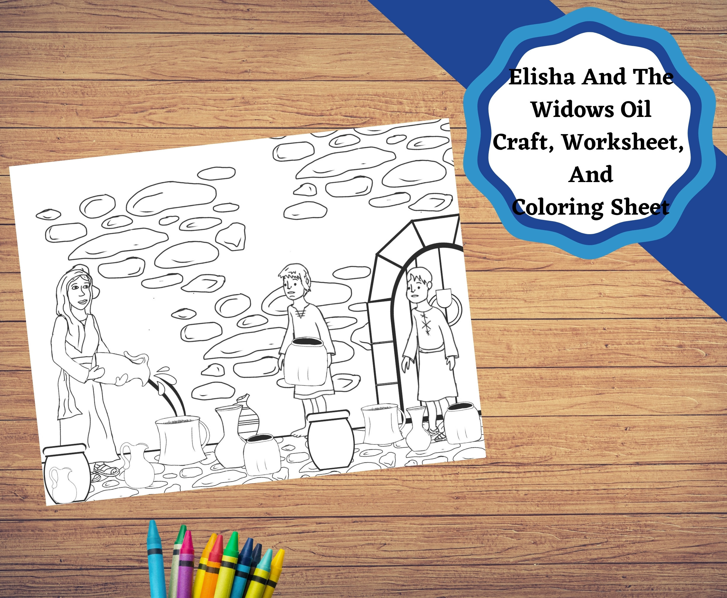 Elisha And The Widow&amp;#039;S Oil, Printable Bible Story Pages, Craft in Printable Elisha And The Widow&amp;#039;S Oil Craft