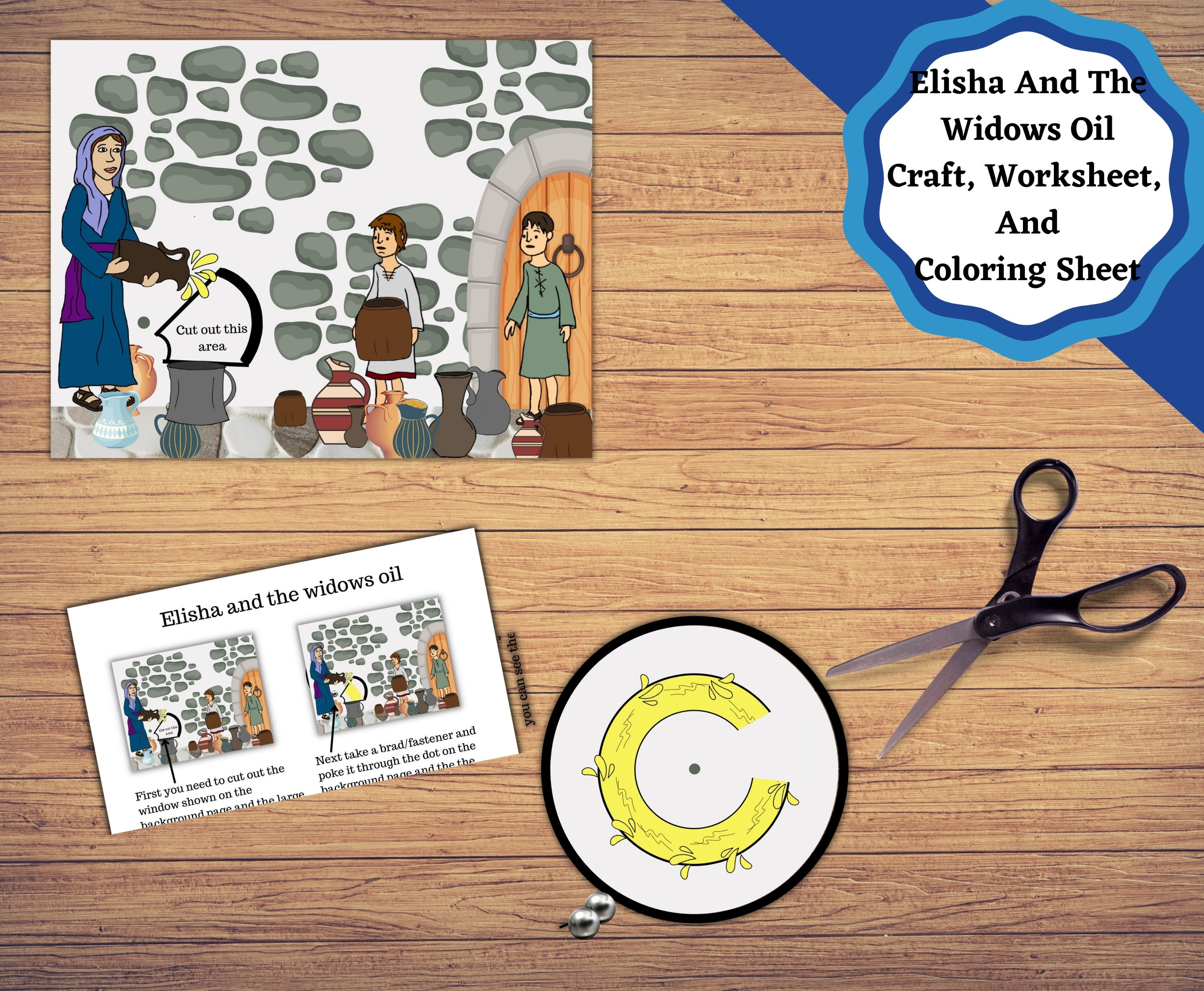 Elisha And The Widow&amp;#039;S Oil, Printable Bible Story Pages, Craft inside Printable Elisha And The Widow&amp;#039;S Oil Craft