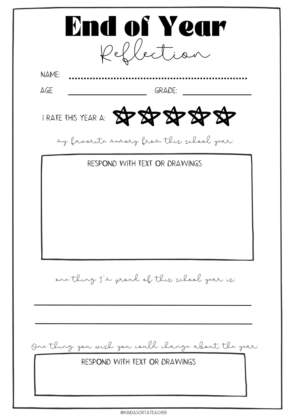 End Of Year Printable Activities | Kinda Sorta Teacher regarding End Of Year Printables