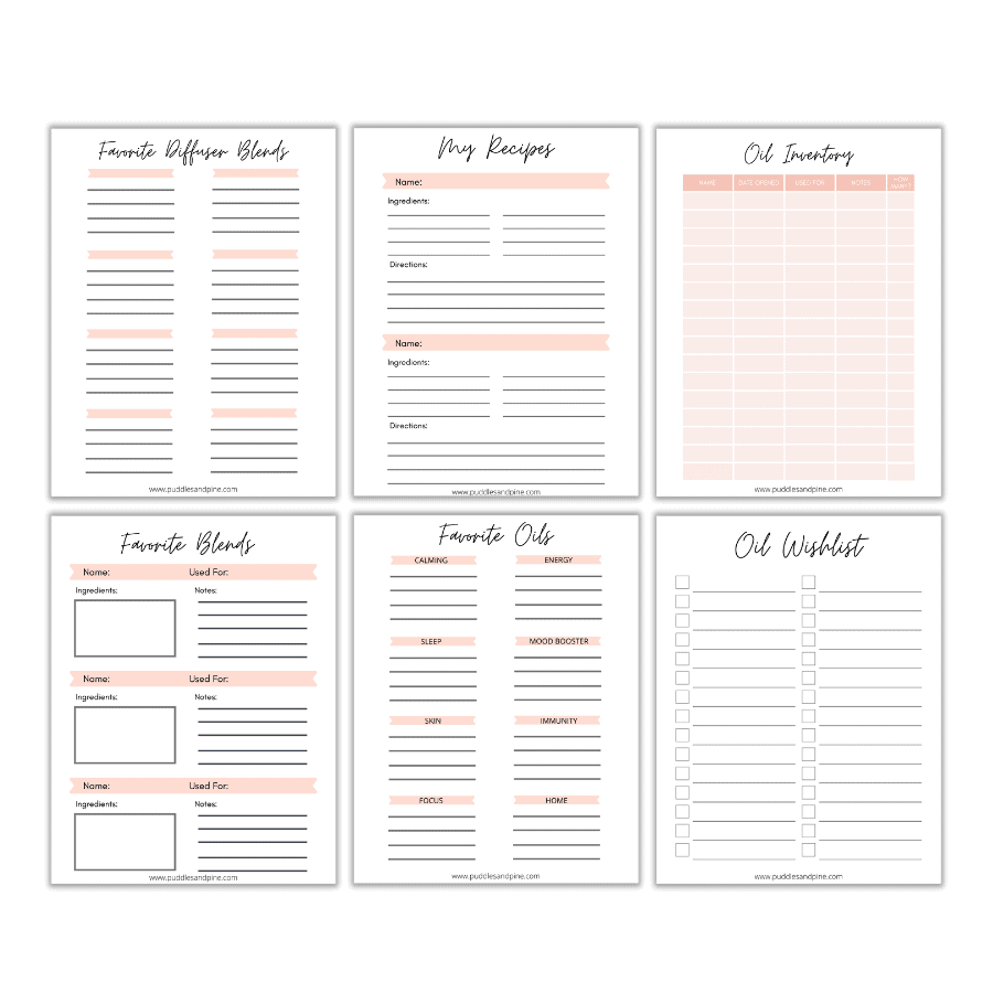 Essential Oil Organization Printable Pack - with Free Essential Oil Notebook Printables