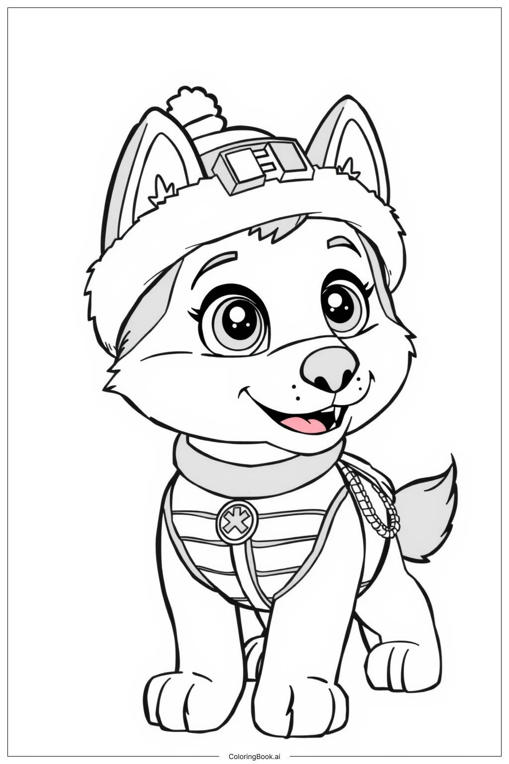 Everest Paw Patrol In The Snow Coloring Page (Free Pdf&Png Printable) with Printable Everest Paw Patrol