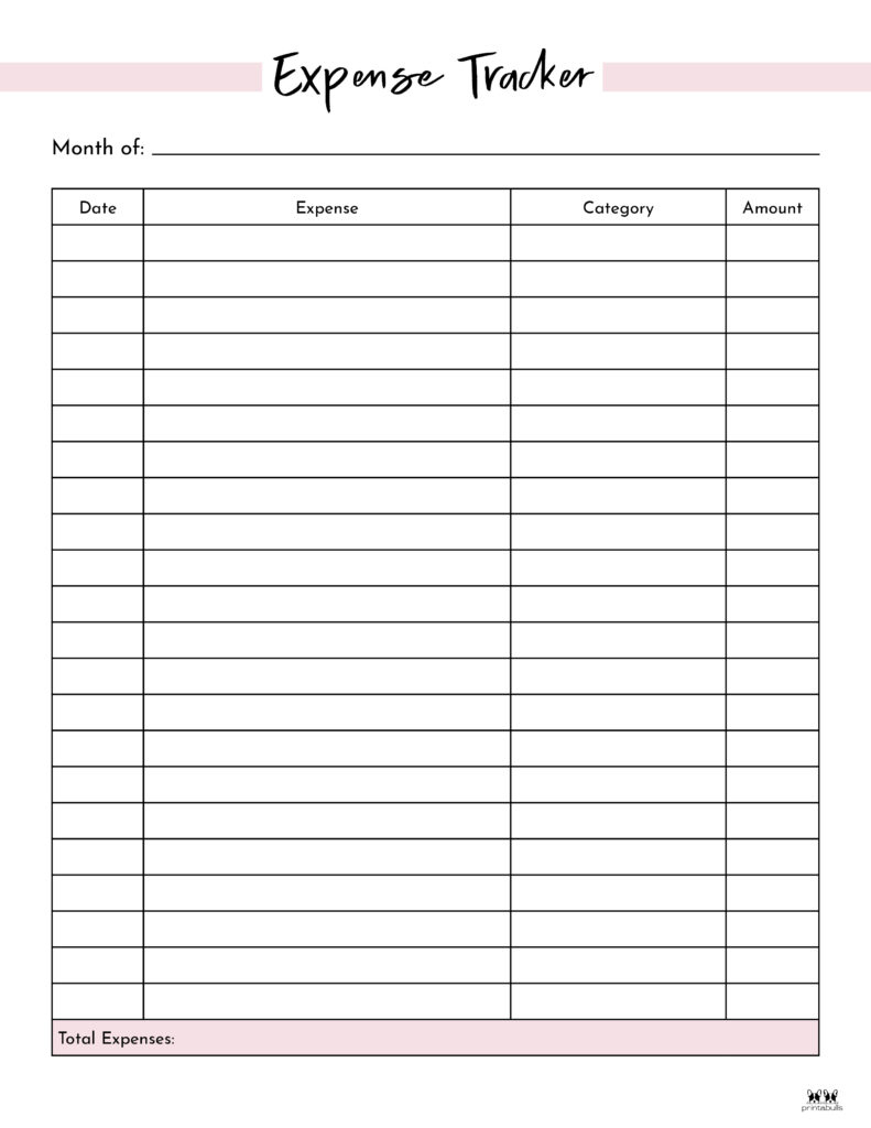 Expense Tracker Printables - 20 Free Options | Printabulls pertaining to Free Printable Expense Tracker