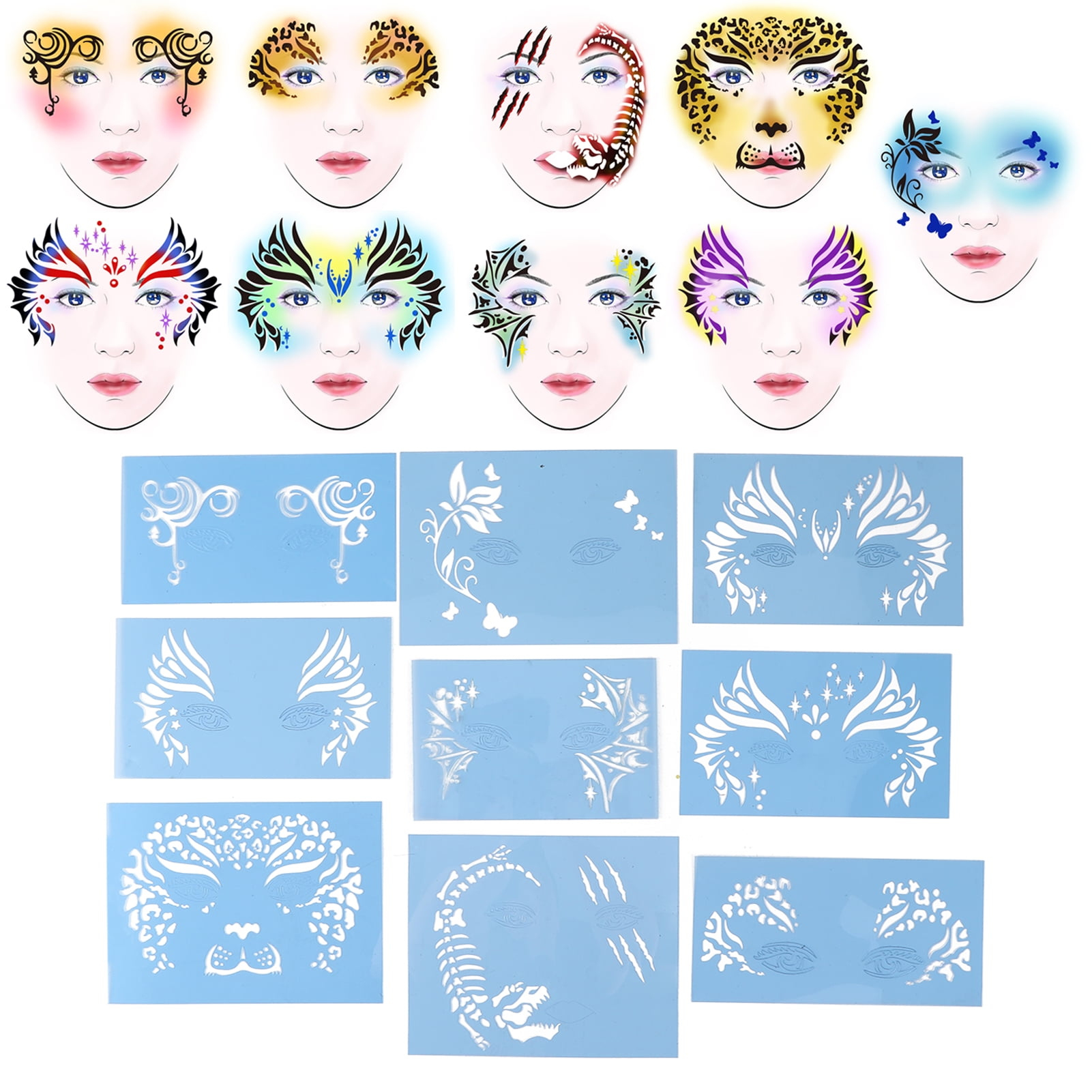 Face Paint Stencils, Face Stencils Kit Face Paint Template Rich regarding Face Paint Stencils Printable