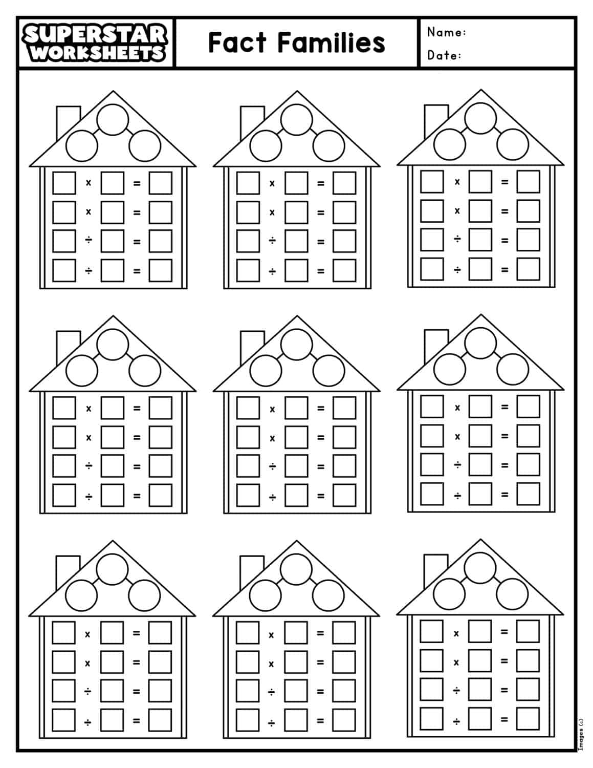 Fact Family Worksheets - Superstar Worksheets - Worksheets Library for Fact Family Worksheet Printable