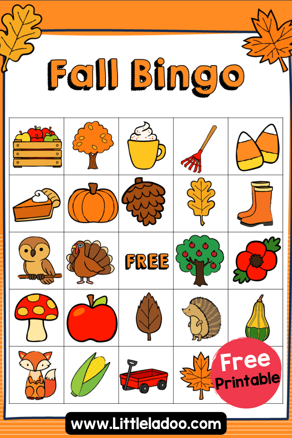 Fall Bingo {Free Printable} pertaining to Free Printable Fall Fall Bingo Cards