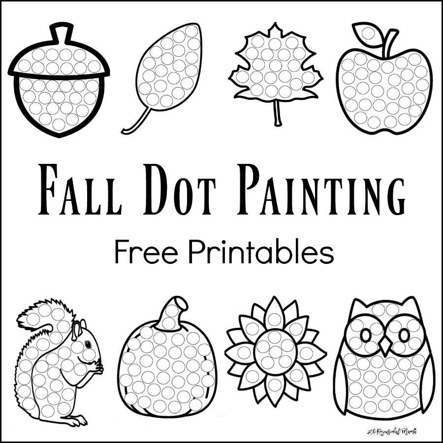 Fall Dot Painting {Free Printables} - The Resourceful Mama in Dot Paint Free Printables