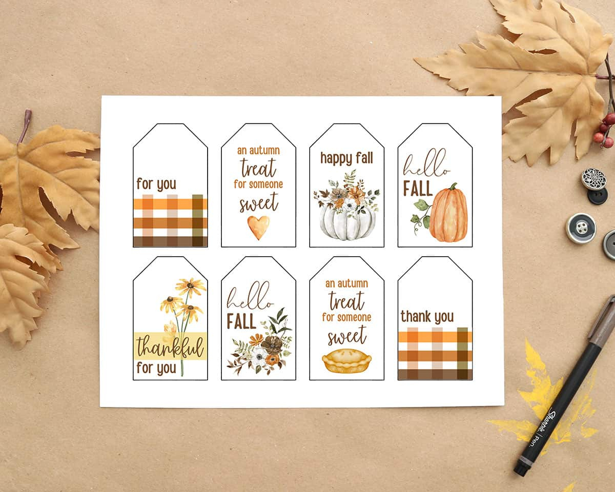 Fall Gift &amp;amp; Treat Tags - Free Printable For Autumn - Aubree Originals for Free Fall Printable Tags