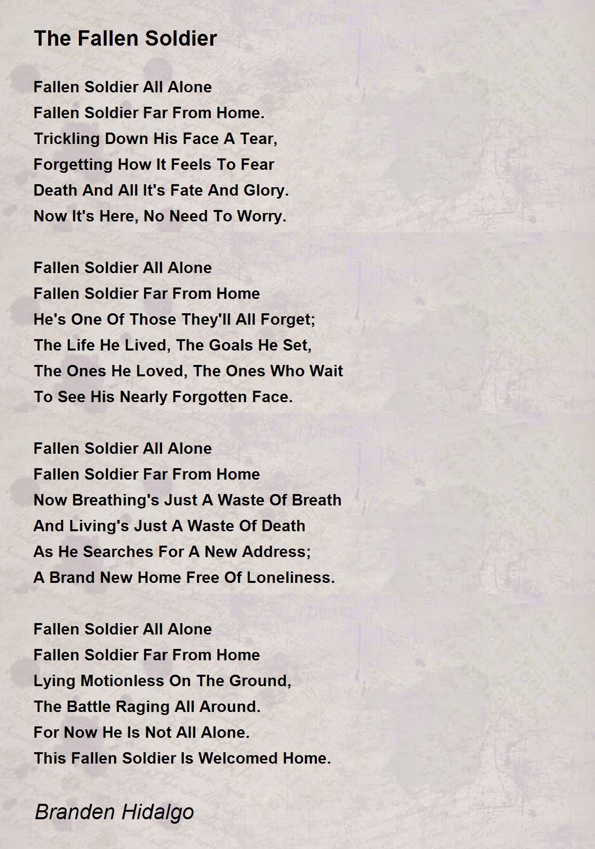 Fallen Soldier Poem Printable - Printable Party Favors intended for Fallen Soldier Table Poem Printable