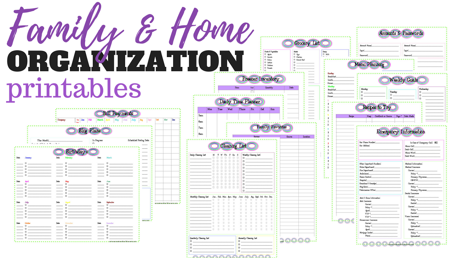 Family And Home Organization Binder Printables | Sew Simple Home regarding Free Printables For Household Binder