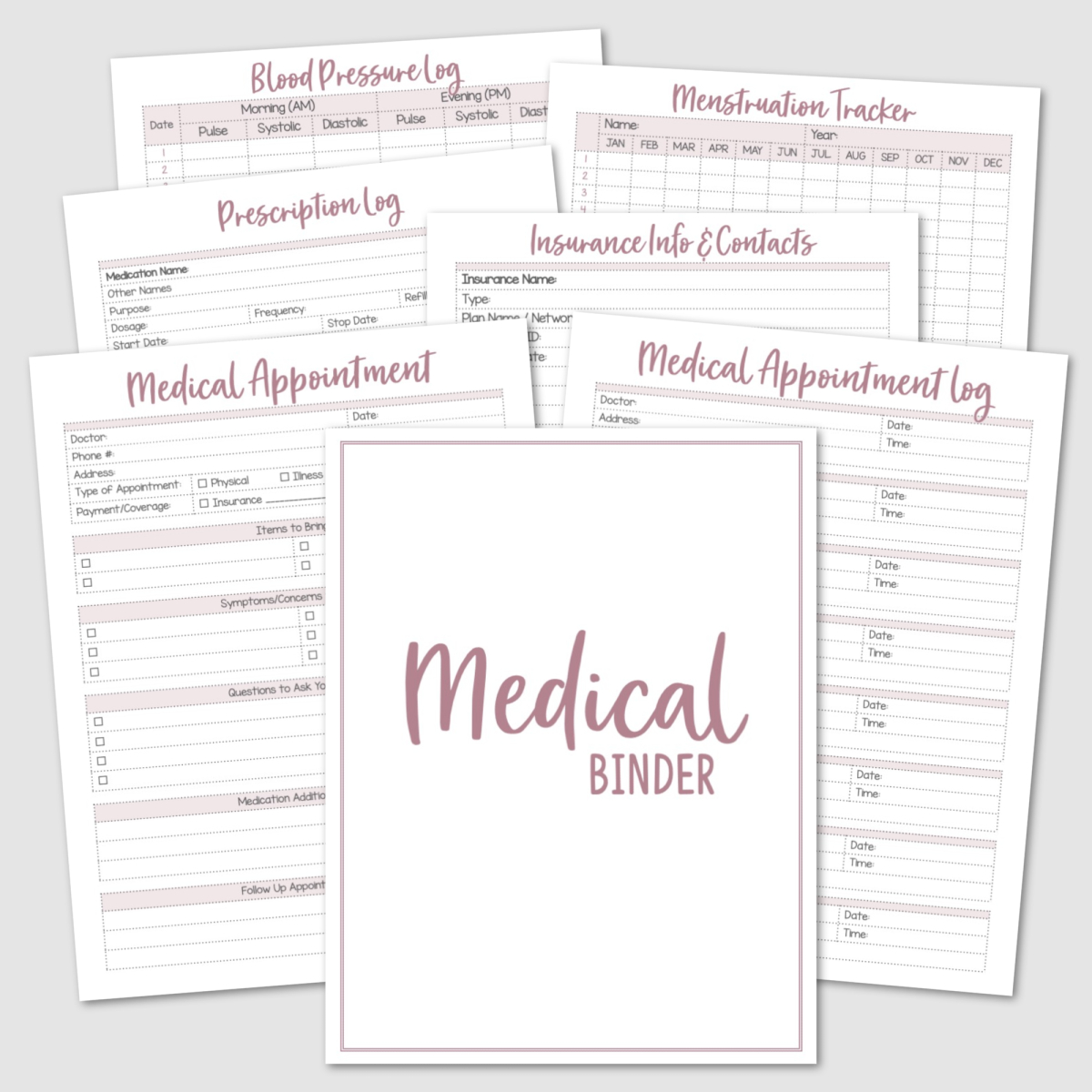 Family Medical Binder {Editable Pdf} — Krafty Planner inside Medical Organizer Free Printable Medical Binder Forms