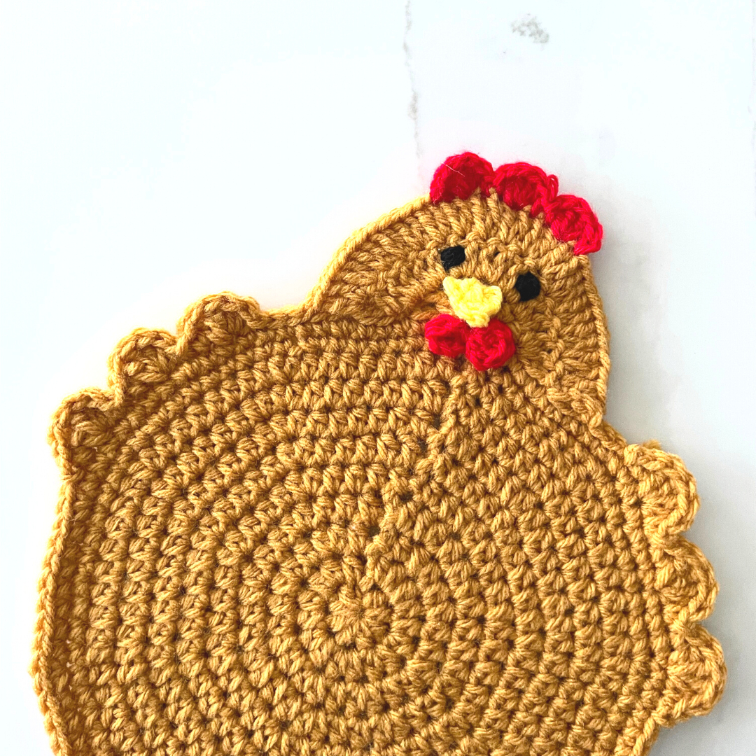 Farmhouse Chicken Potholder Free Crochet Pattern - Hygge Crochet Co. with Printable Free Crochet Chicken Potholder Pattern