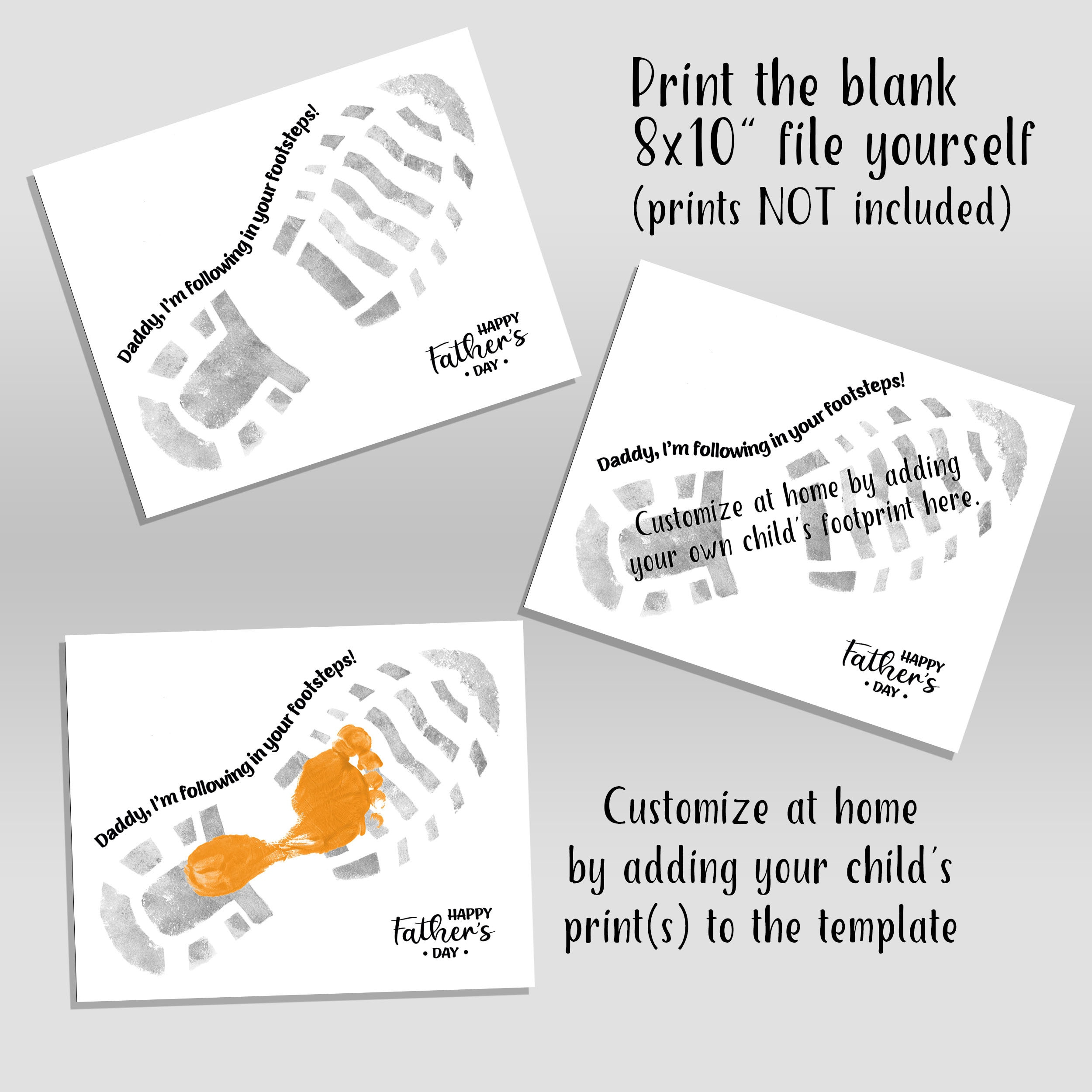 Father&amp;#039;S Day Boot Footprint Art Project For Kids, Daddy I&amp;#039;M for Following in Daddy&amp;amp;#039;s Footsteps Printable