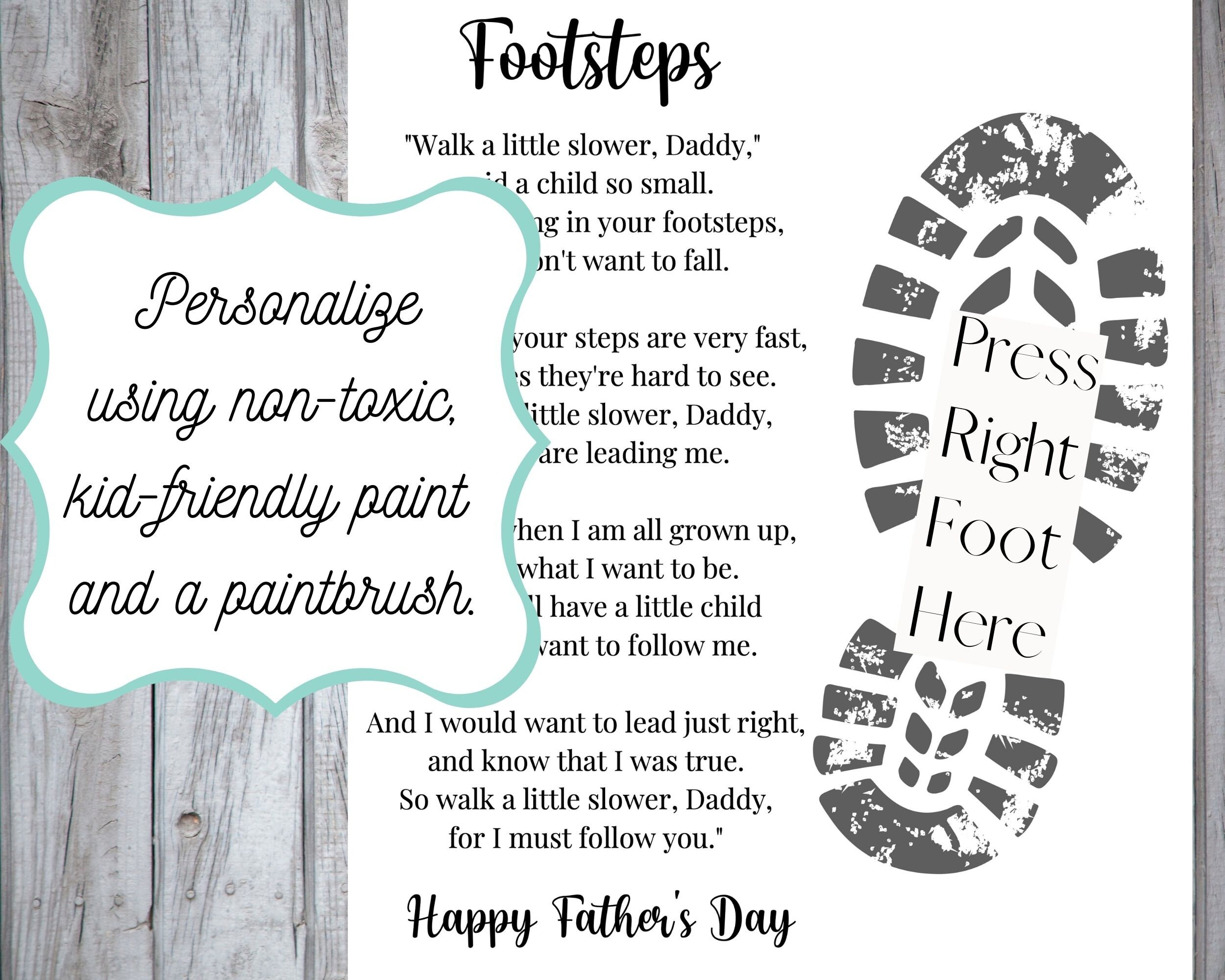 Father&amp;#039;S Day Footprint Printable Keepsake Gift - Kid And Baby for Following in Daddy&amp;amp;#039;s Footsteps Printable