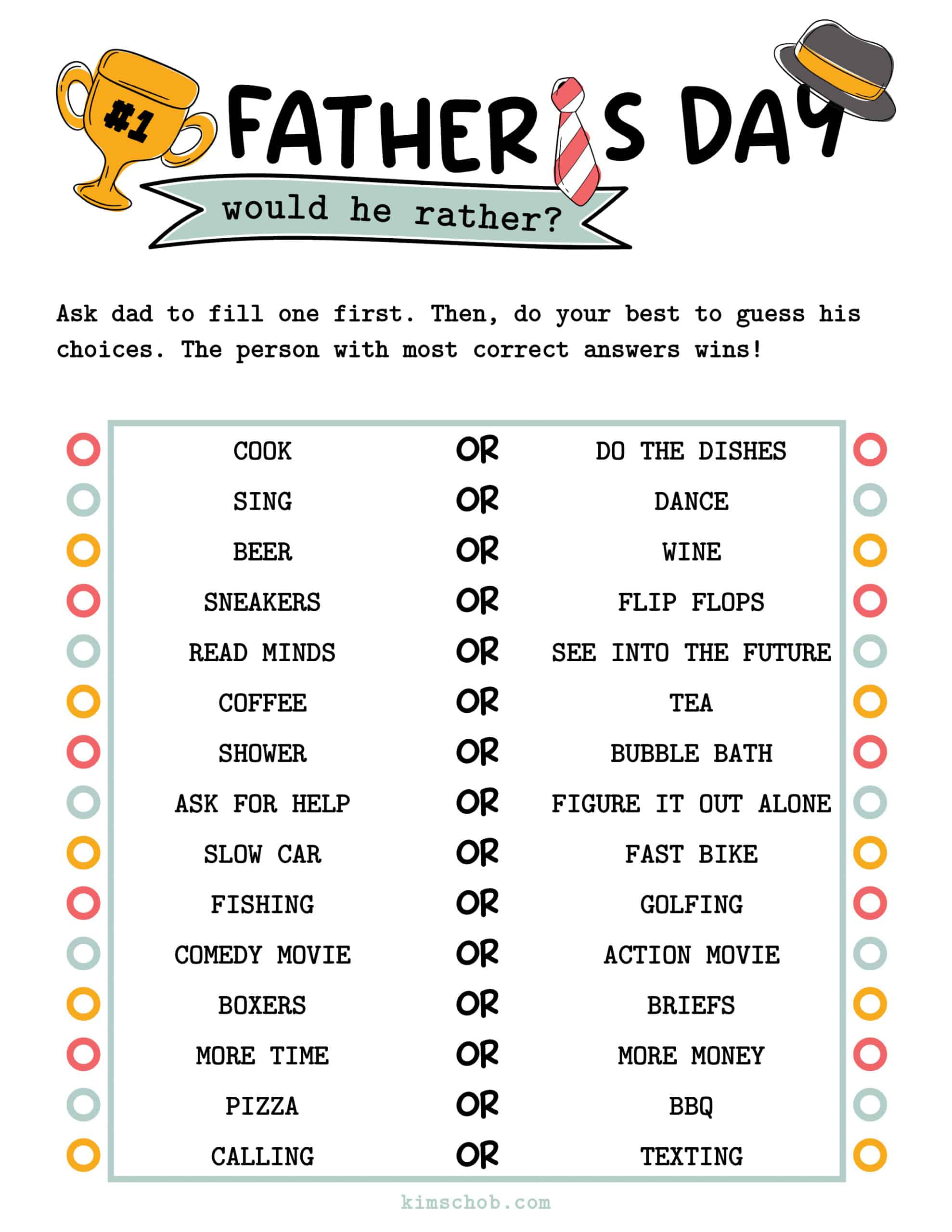 Father&amp;#039;S Day Scavenger Hunt Ideas Store intended for Father&amp;amp;#039;s Day Games Printable