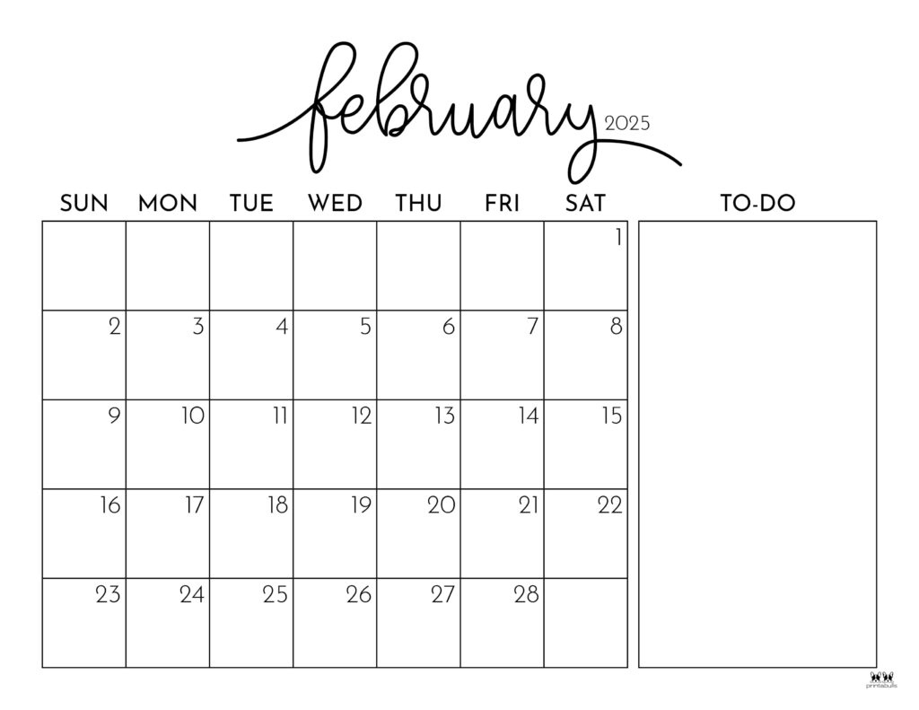 February 2025 Calendars - 107 Free Printables | Printabulls for Free Printable Feb 2025 Calendar