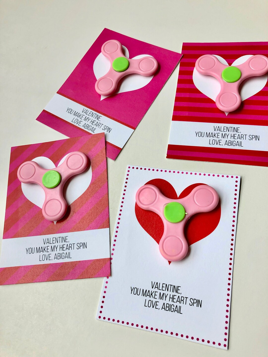 Fidget Spinner Valentine Card I Fidget Valentine I Printable Valentine I You Make My Heart Spin I Customized Printable Tag - Etsy.de intended for Fidget Spinner Valentine Printable
