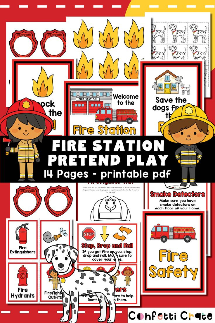 Fire Station Pretend Play - Printable Pdf regarding Fire Station Dramatic Play Printables Free