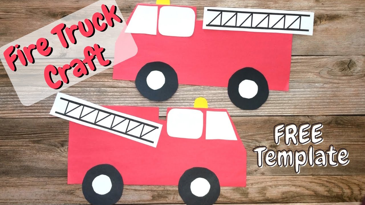 Fire Truck Craft (Free Template) throughout Free Printable Fire Truck Craft