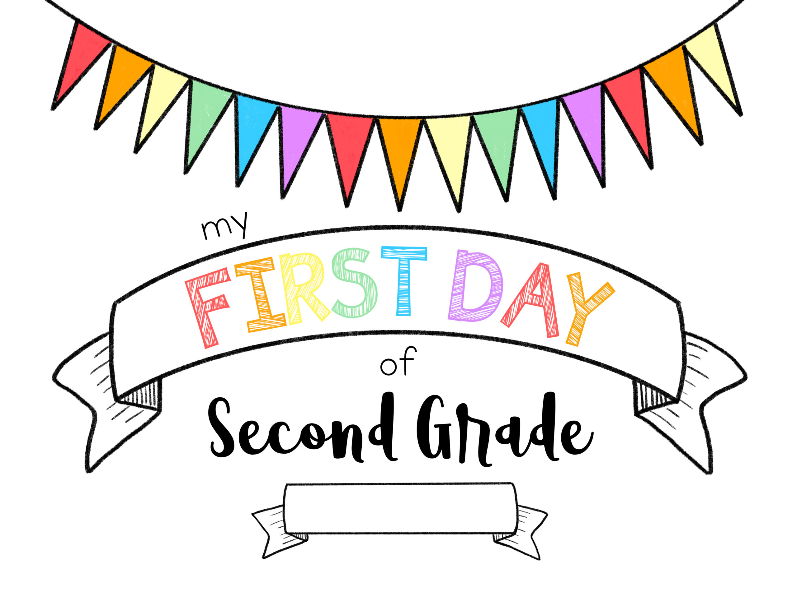 First Day Of 2Nd Grade Color - Meganhstudio in First Day Of Second Grade Printable