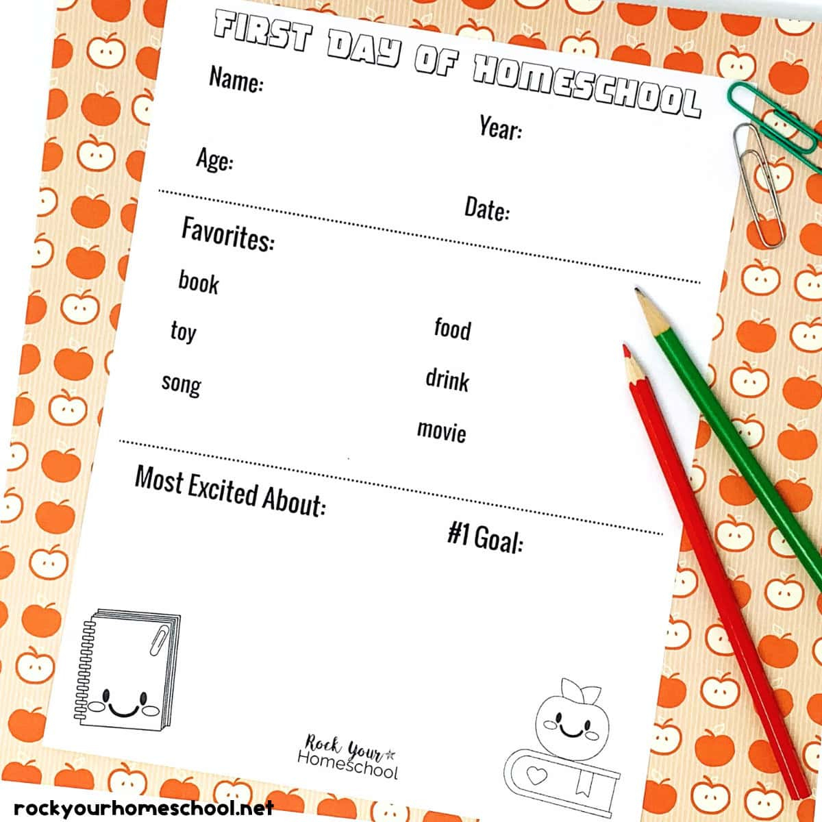 First Day Of Homeschool Printables For Fun Keepsakes (Free) pertaining to First Day of Homeschool Printables