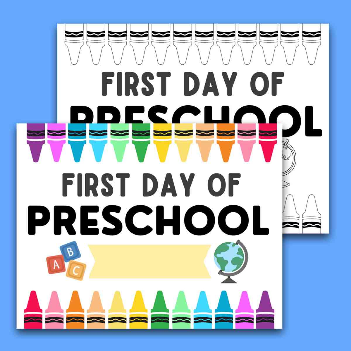 First Day Of School Signs (Free Printable) - Mindymakes throughout Printable First Day Of Preschool