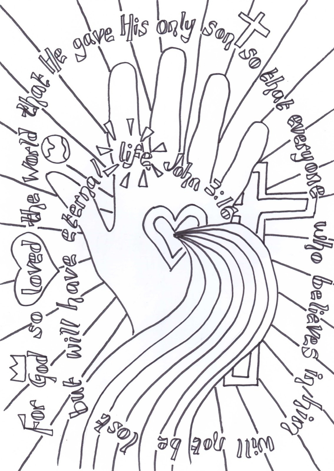 Flame: Creative Children&amp;#039;S Ministry: John 3:16 Verse To Colour inside Printable John 3 16 Activity Sheet