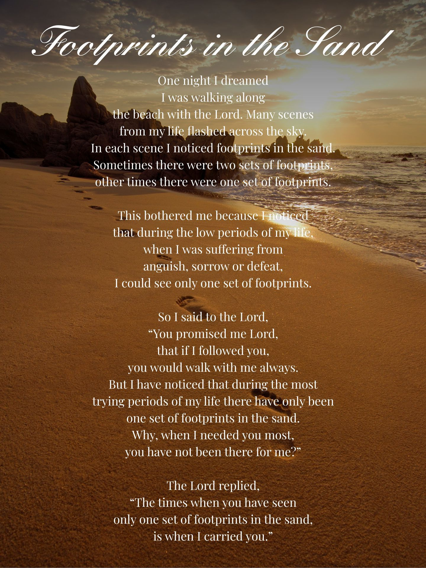 Footprints In The Sand - 10 Free Pdf Printables | Printablee in Free Printable Footprints In The Sand Poem