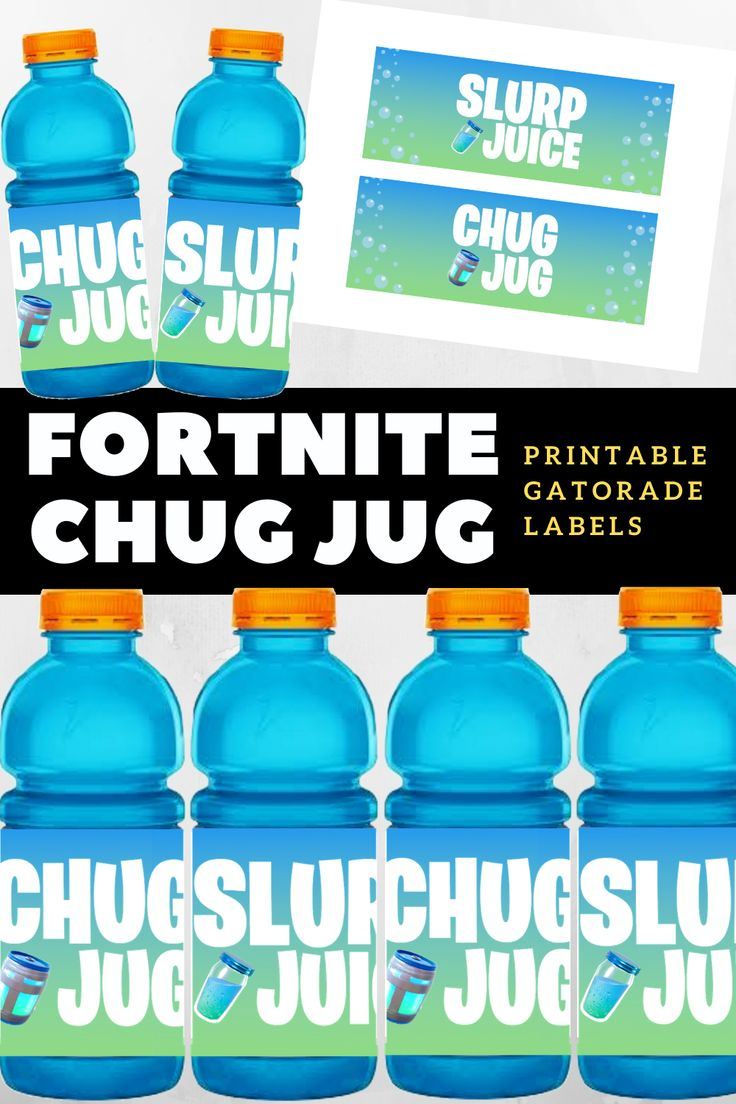 Fortnite Party 20Oz Gatorade Chug Jug And Slurp Juice Printable Labels inside Fortnite Chug Jug Printable Free Soda Can