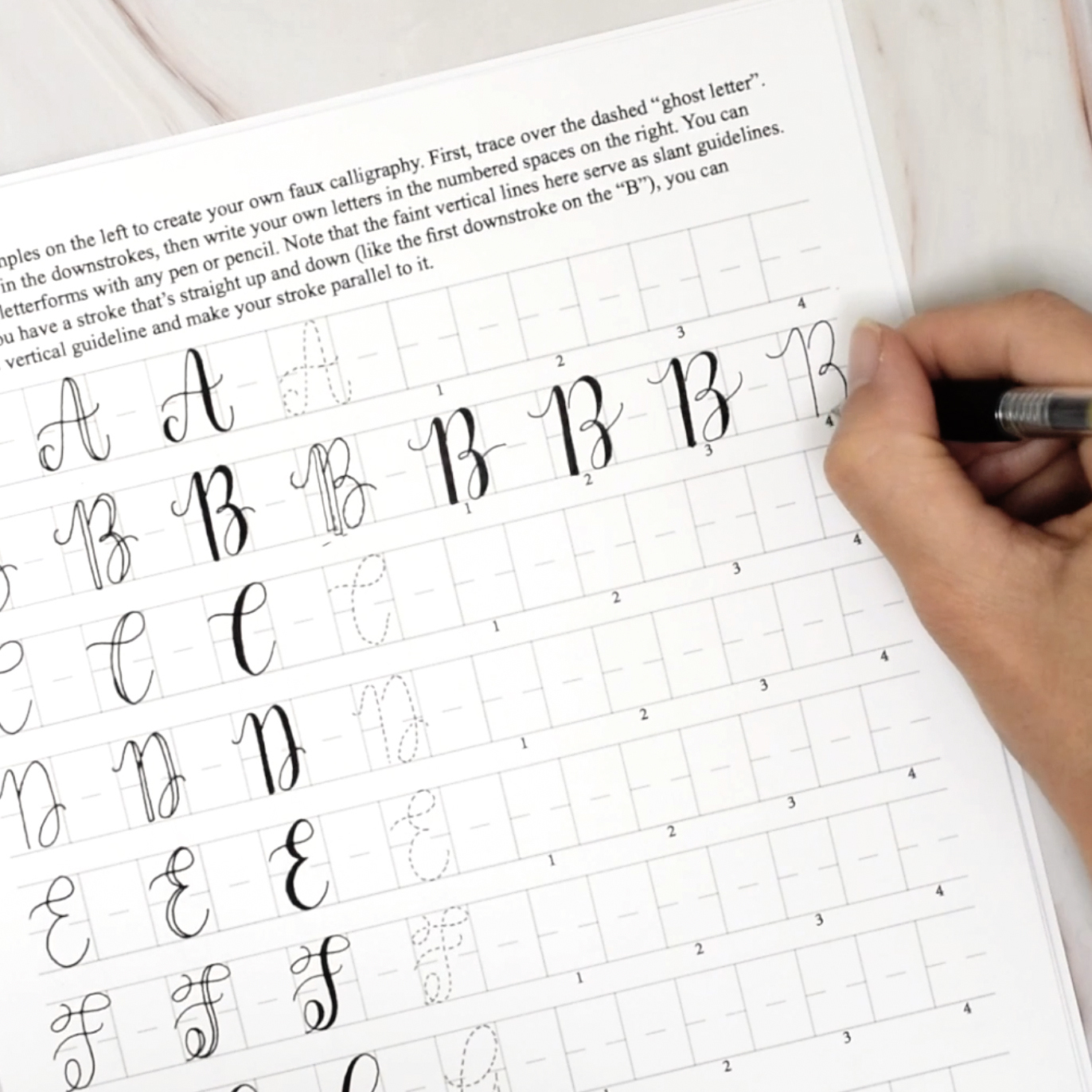Free 8-Page Faux Calligraphy Worksheet Set – The Postman&amp;#039;S Knock pertaining to Free Printable Calligraphy Worksheets