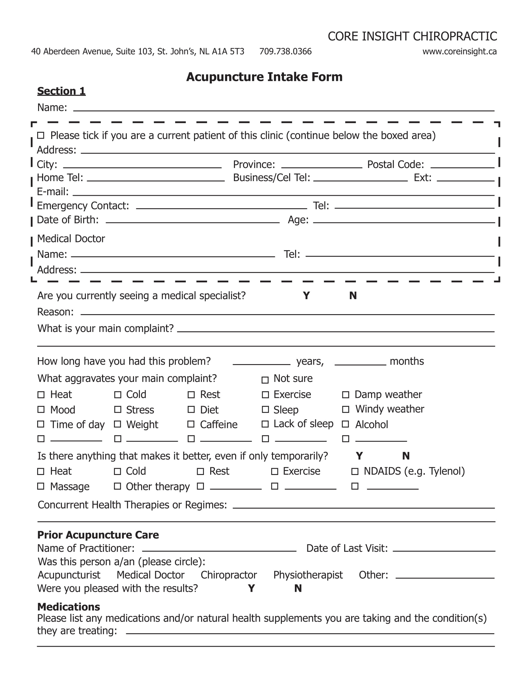 Free 9+ Chiropractic Intake Forms In Pdf | Ms Word intended for Free Printable Chiropractic New Patient Forms