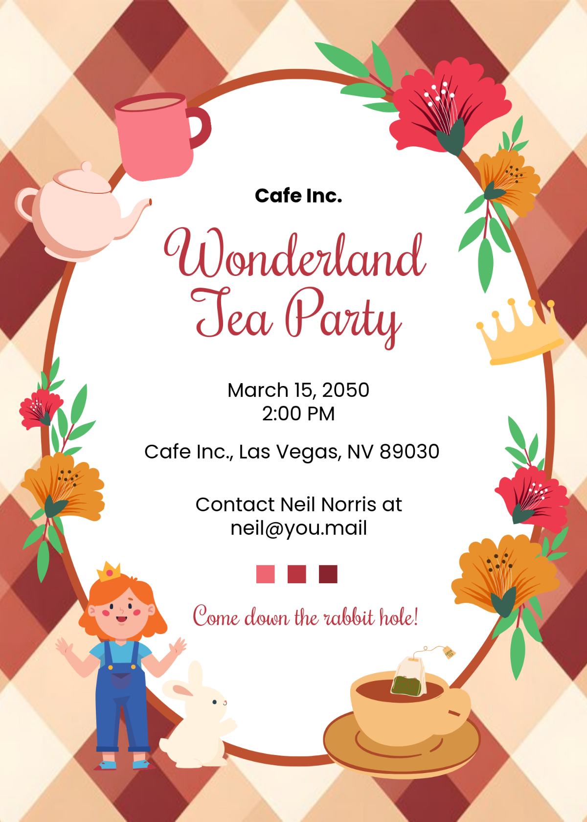Free Alice In Wonderland Tea Party Invitation Template To Edit Online with regard to Templates Free Printable Free Downloadable Alice in Wonderland Invitations