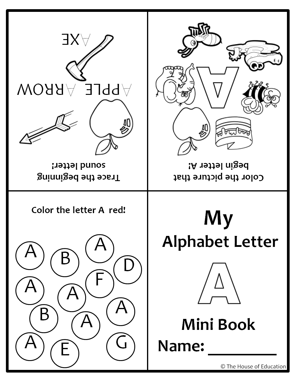 Free Alphabet Uppercase Letter A Mini Book/Foldable Mini Book/Free throughout Letter A Book Printable