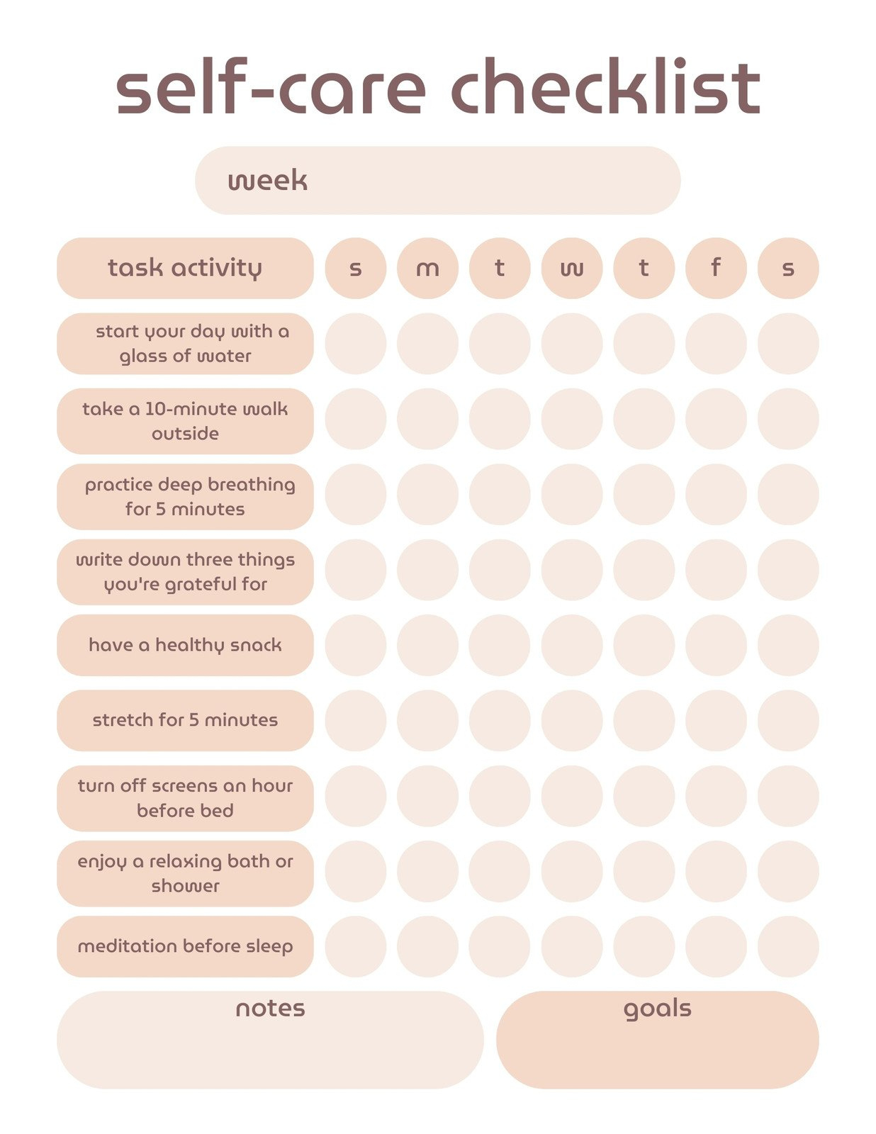 Free And Customizable Self Care Templates with regard to Free Self Care Printables