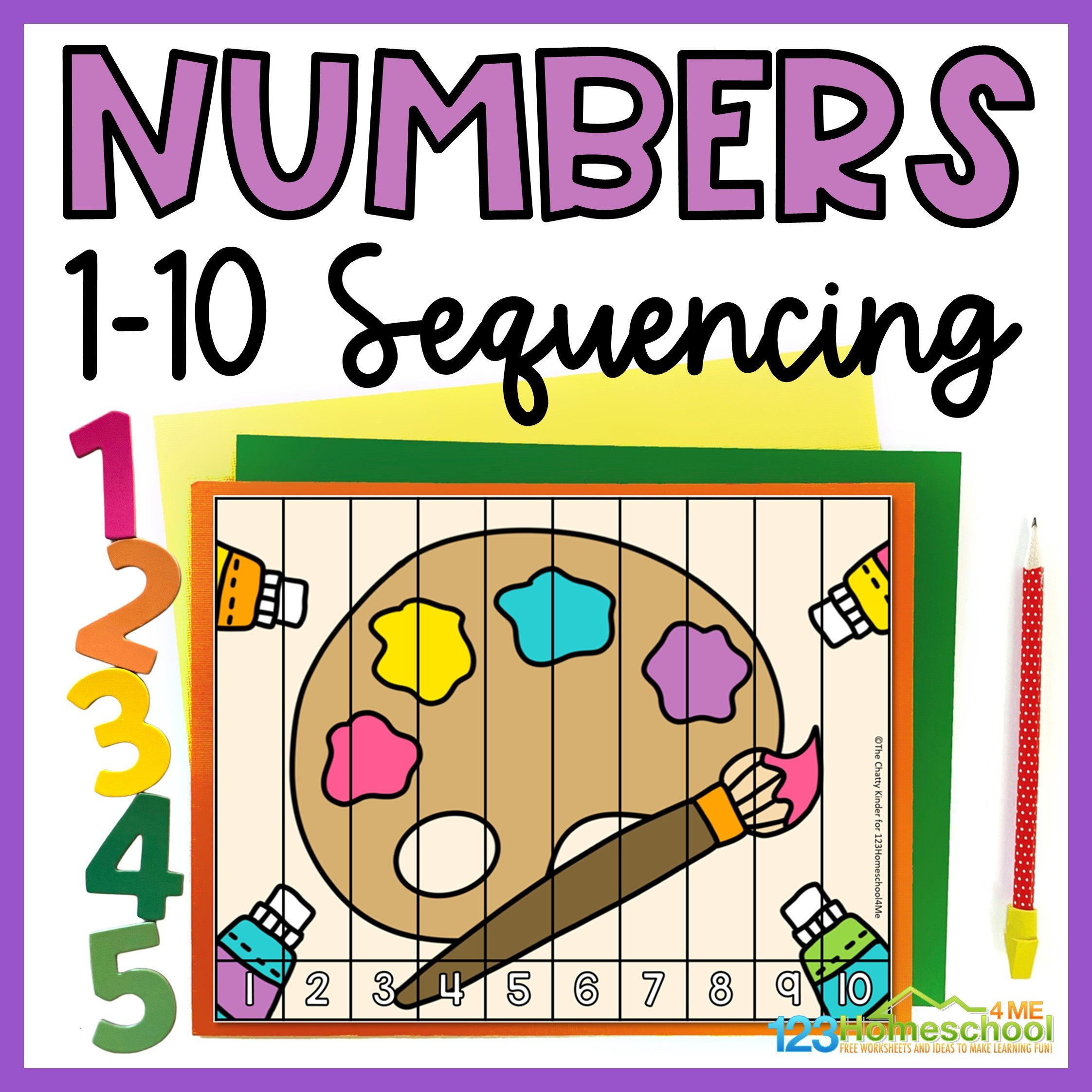 Free Back To School Sequencing Numbers 1-10 Printable Puzzles in Printable Number Sequence Puzzle