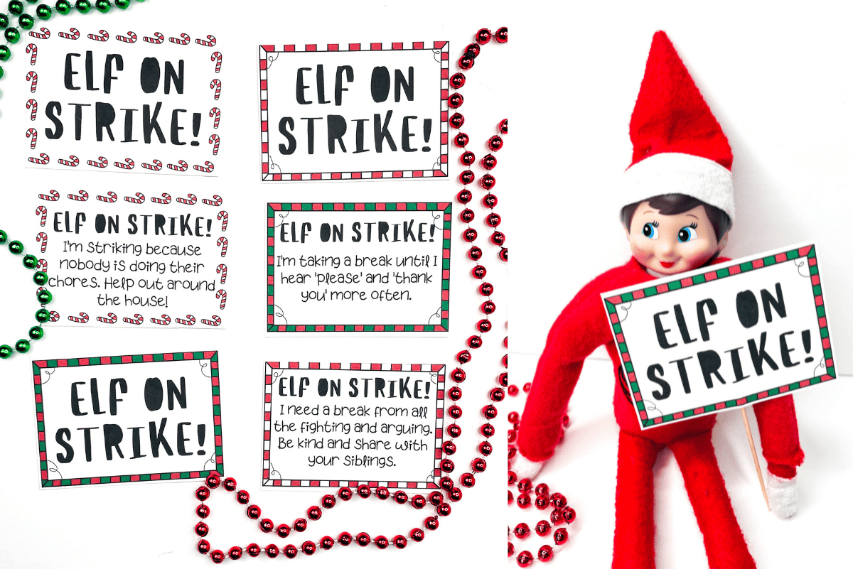 Free Bad Behavior Elf On Strike Printable with Elf On Strike Printable Free