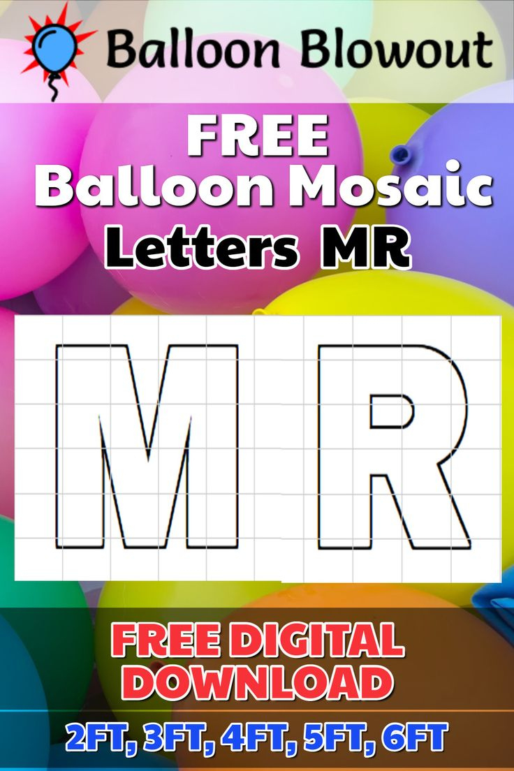 Free Balloon Mosaic Letters Mr Template Frame Kit Pdf Large with Printable Free Balloon Mosaic Template