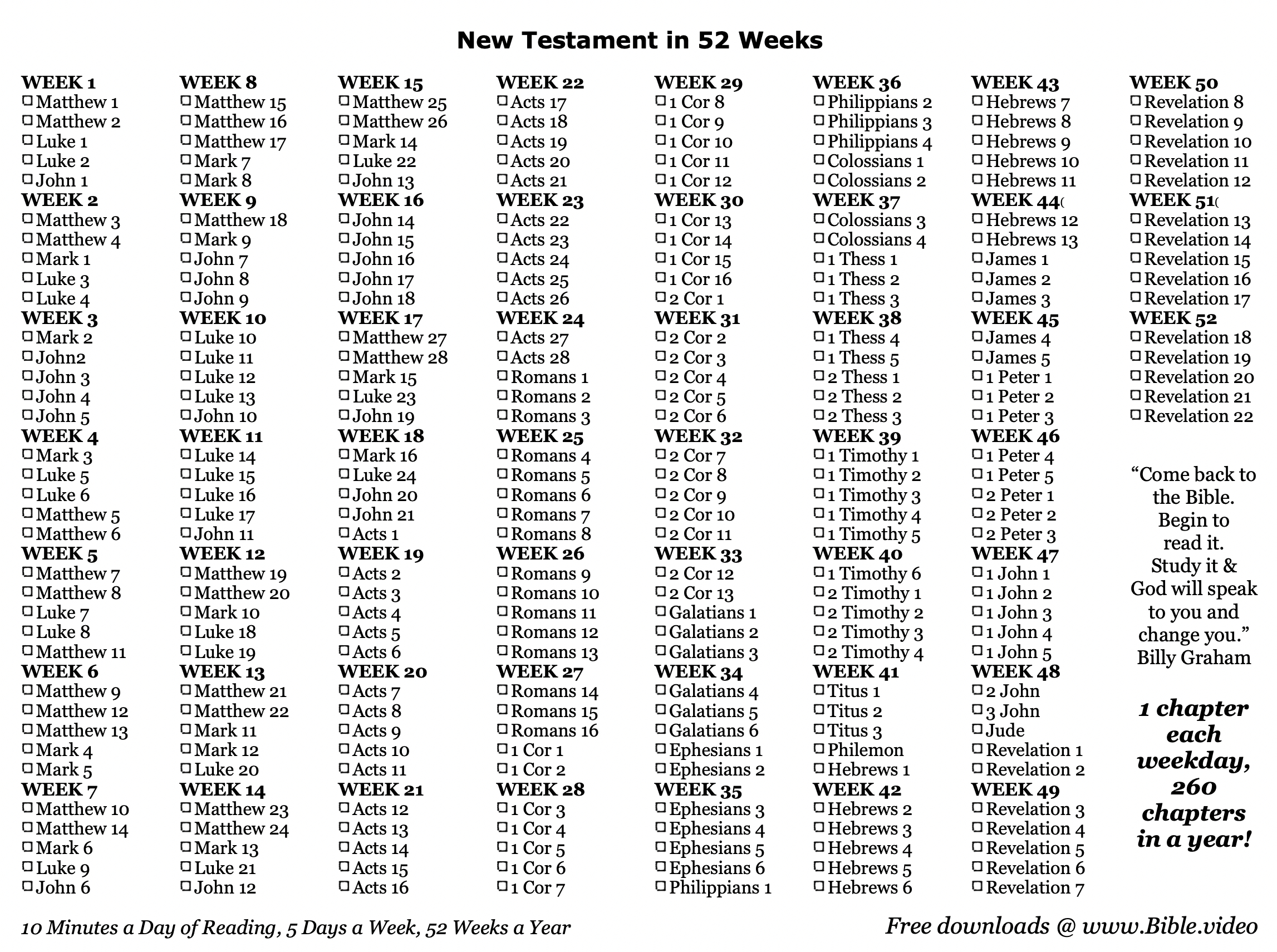 Free Bible Reading Plans — South Fork Church inside Free Printable Read the Bible in a Year Plan