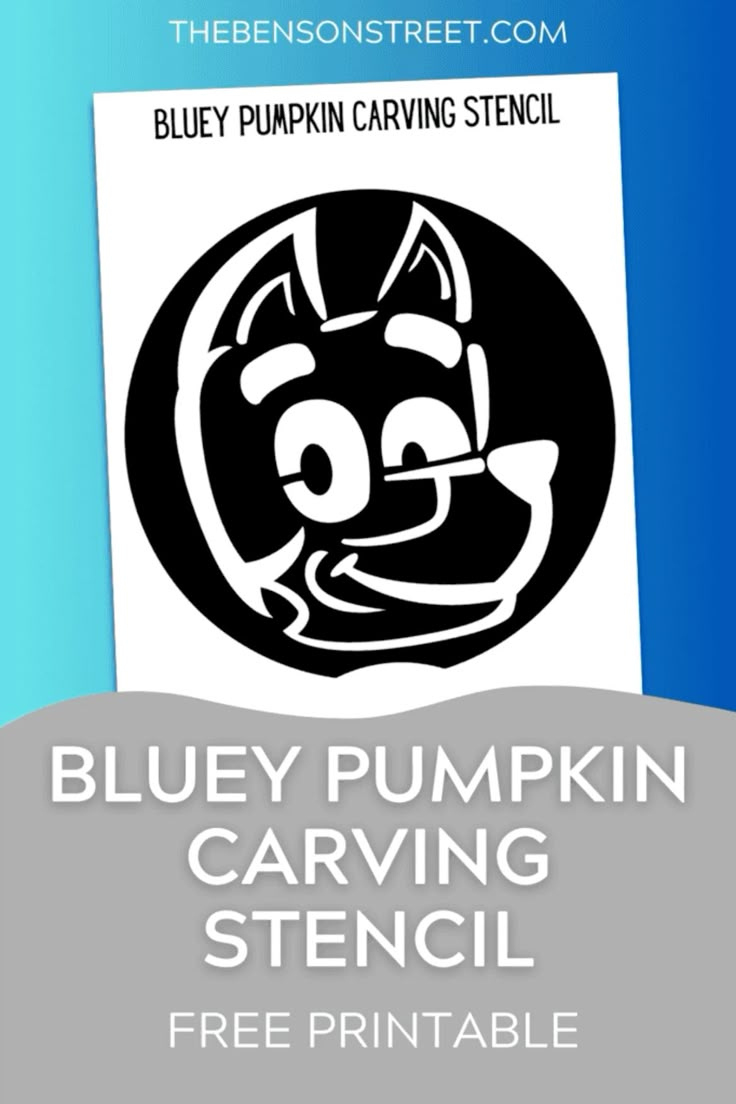 Free Bluey Pumpkin Stencil Printable: Carving Template in Bluey Pumpkin Stencil Printable Free