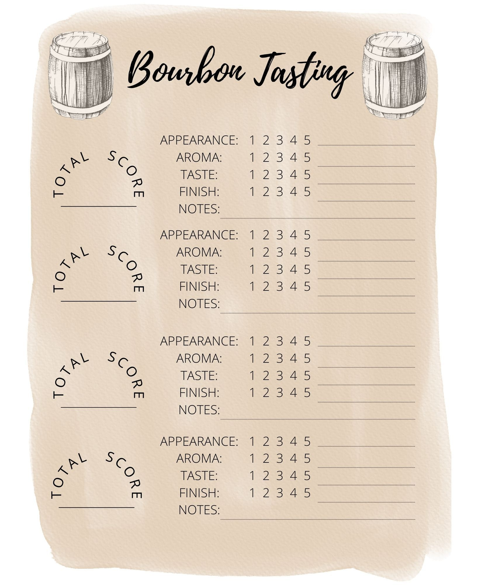 Free Bourbon Tasting Printable with regard to Free Printable Bourbon Tasting Mat