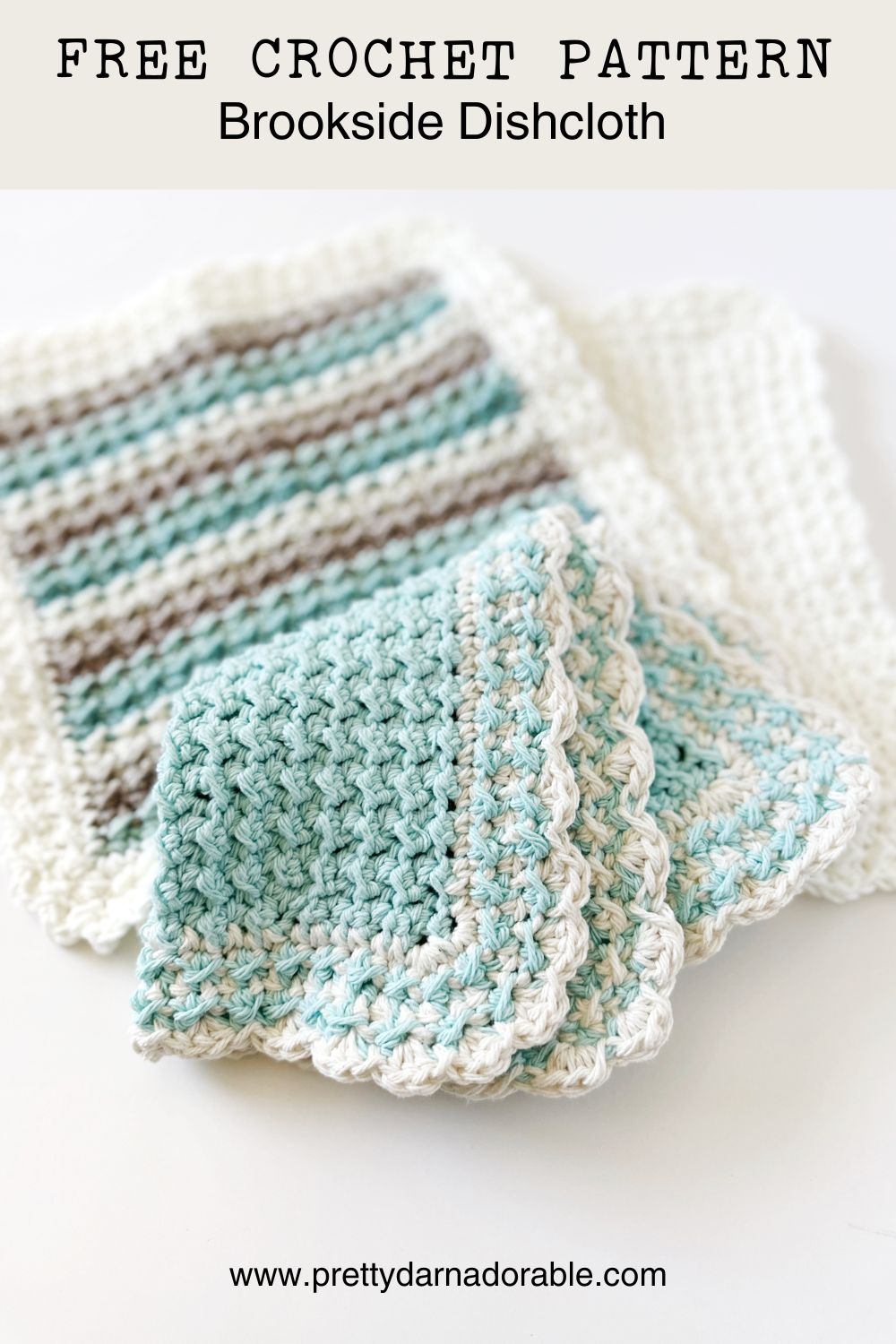 Free Brookside Cottage Crunch Crochet Dishcloth Pattern - Pretty with Free Printable Crochet Dishcloth Patterns