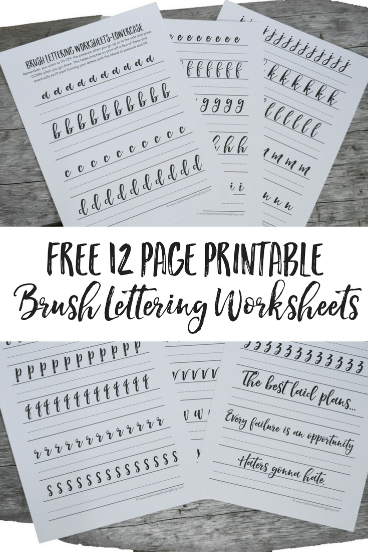 Free Brush Lettering Worksheets throughout Hand Lettering Free Printables