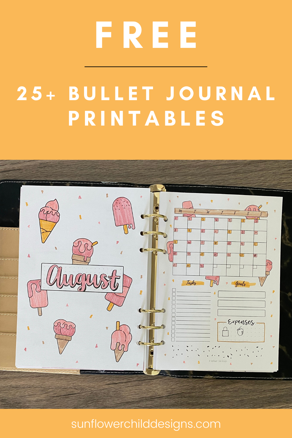 Free Bullet Journal Printables 25+ Pages With Doodles — Sunflower pertaining to Bullet Journal Free Printable