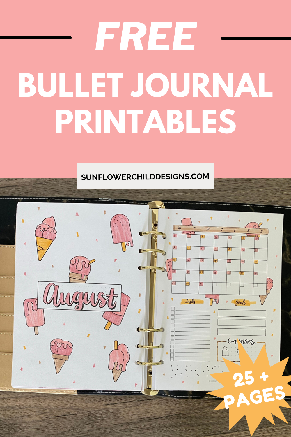 Free Bullet Journal Printables 25+ Pages With Doodles — Sunflower throughout Journal Pages Printable Free