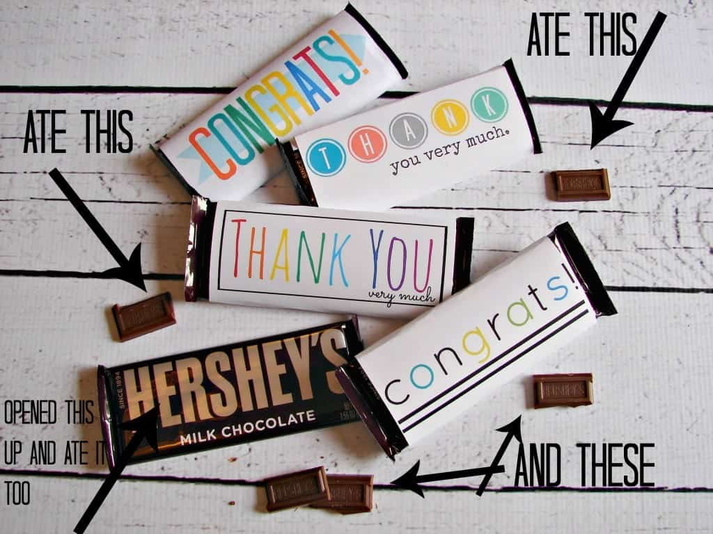 Free Candy Bar Wrapper Thank You (And Congrats) Printables! - A regarding Free Printable Thank You Candy Bar Wrappers
