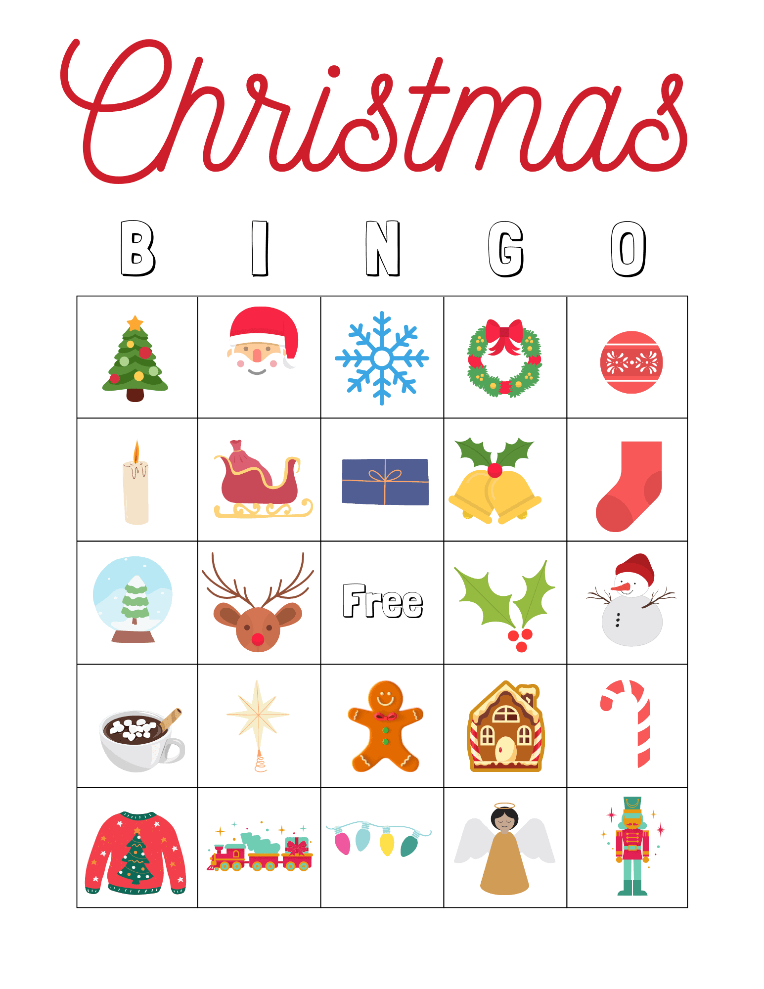 Free Christmas Bingo For Kids - Arinsolangeathome in Holiday Bingo Cards Printable